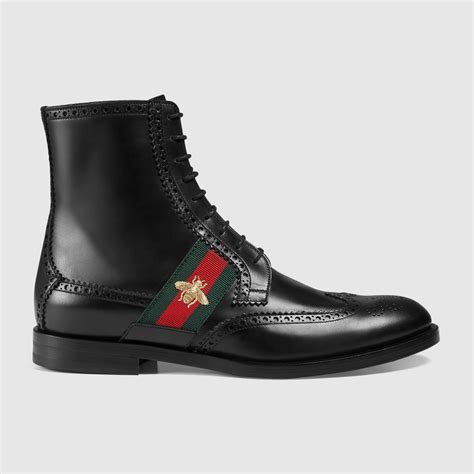 gucci blue high top leather|gucci black leather boots.